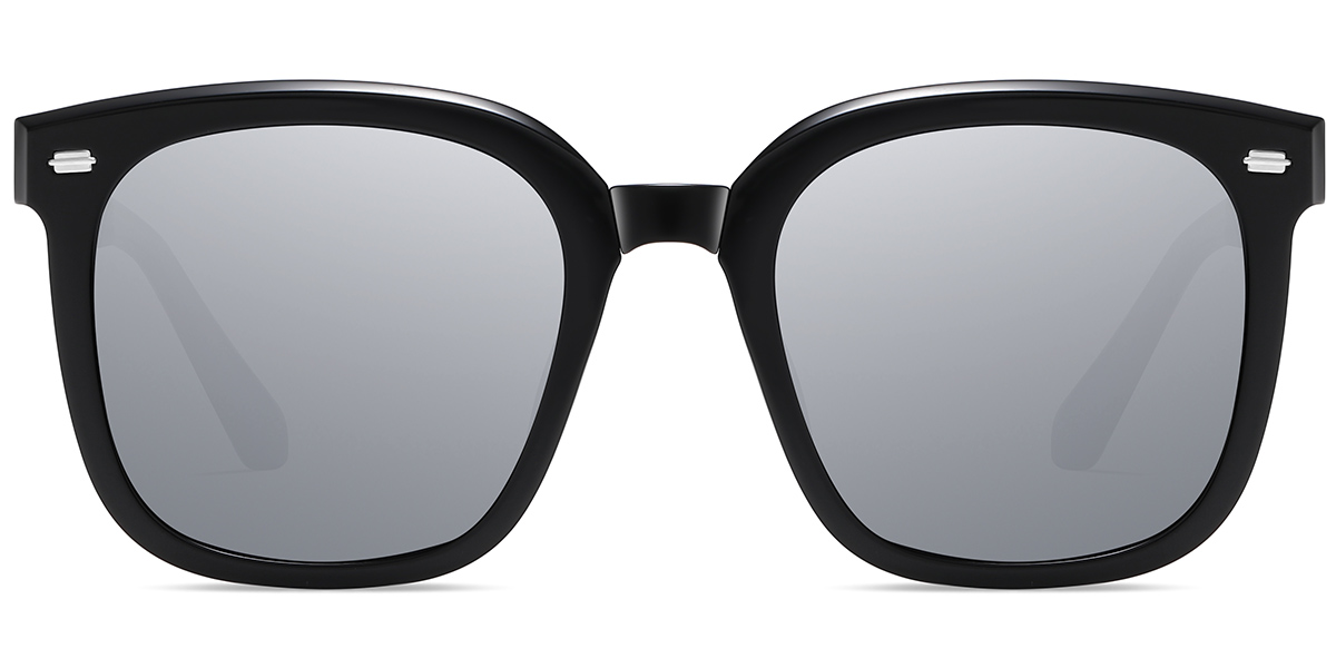 Black+Mirrored Silver Polarized